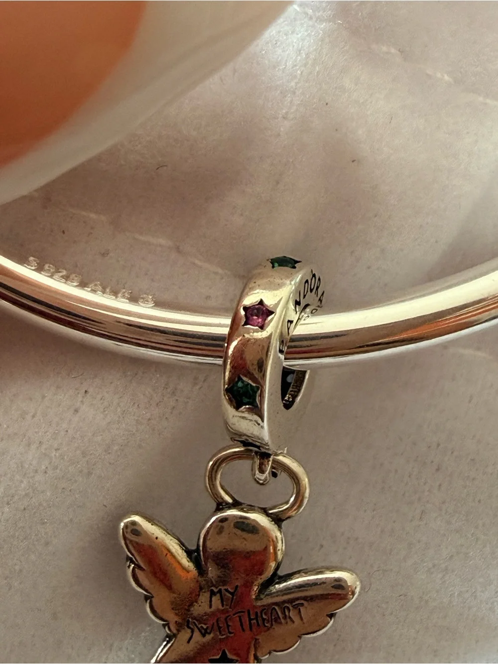 Pandora Gingerbread Angel Dangle Charm